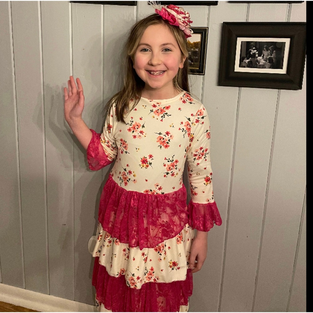 (Sold) Girls Ruffle Custom Dress
